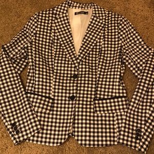 NY&Co 7th Avenue Gingham Blazer Sz 4